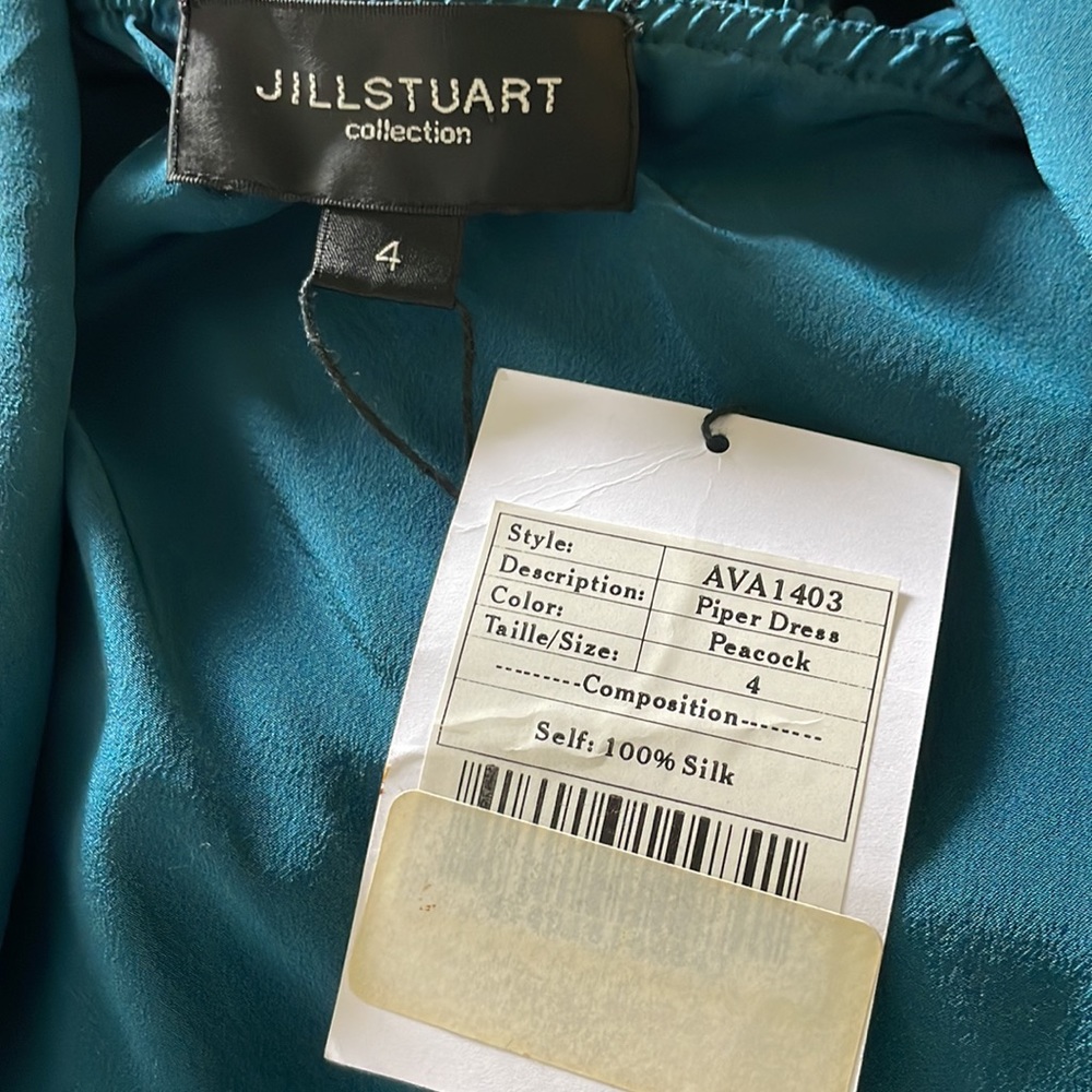 Jill Stuart Collection 100% Silk Ruffle One Shoulder Dress size 4 NWT - Picture 13 of 15